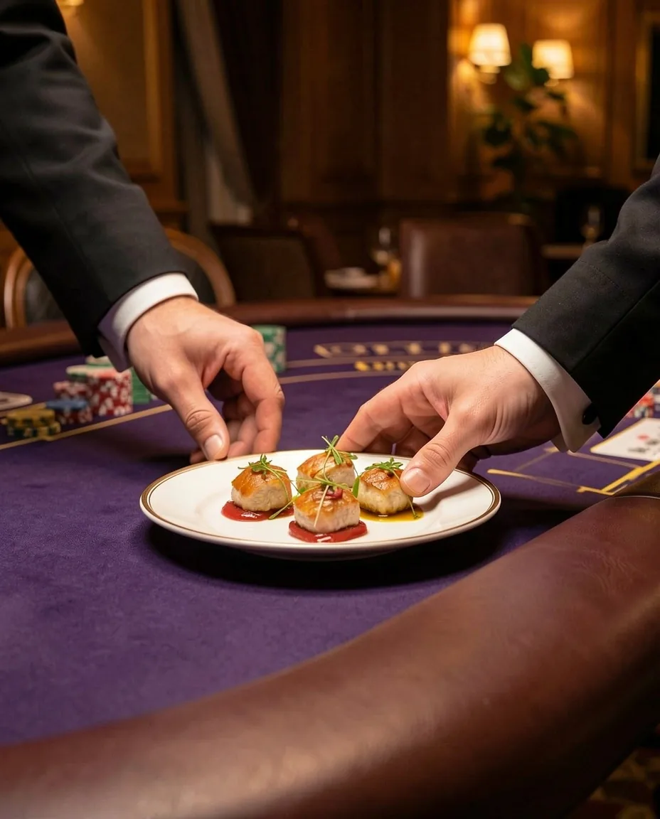 Culinair aanbod en bar service in de Merendal poker lounge