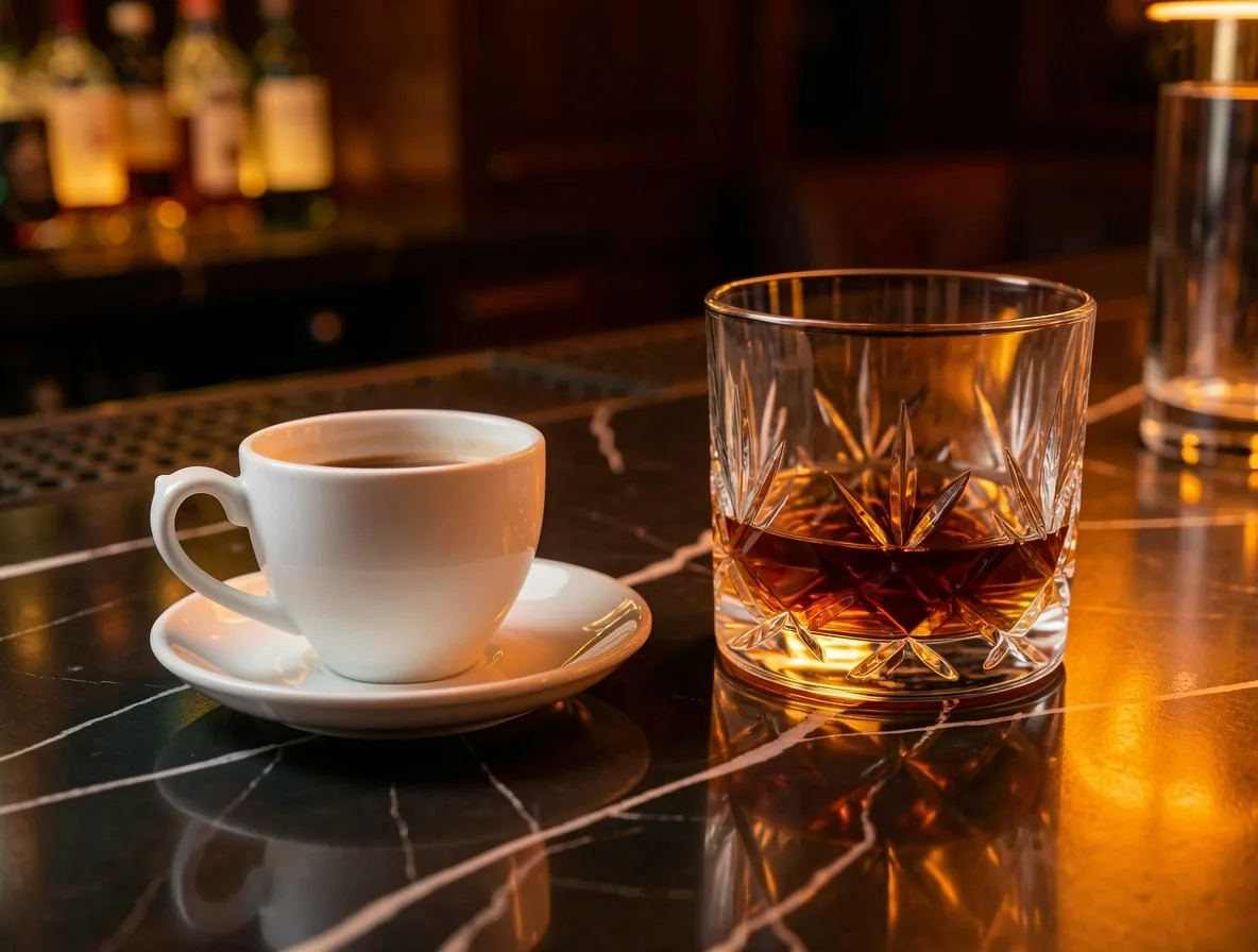 Drankselectie en espresso aan de Merendal clubbar
