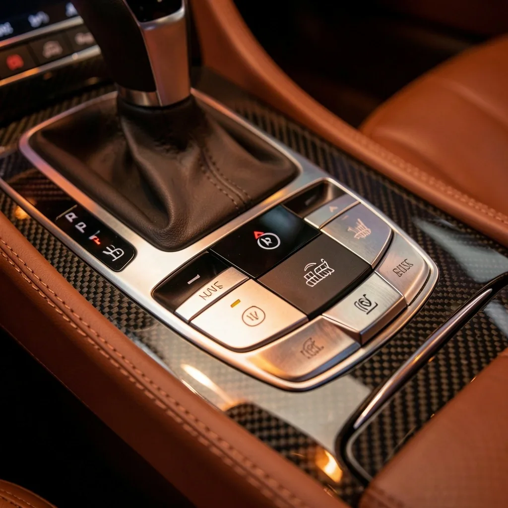 Gereinigde dashboardknoppen en middenconsole