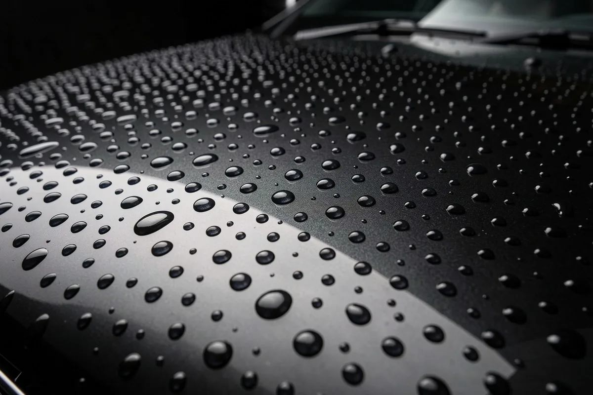 Water beading effect op keramisch gecoate autolak