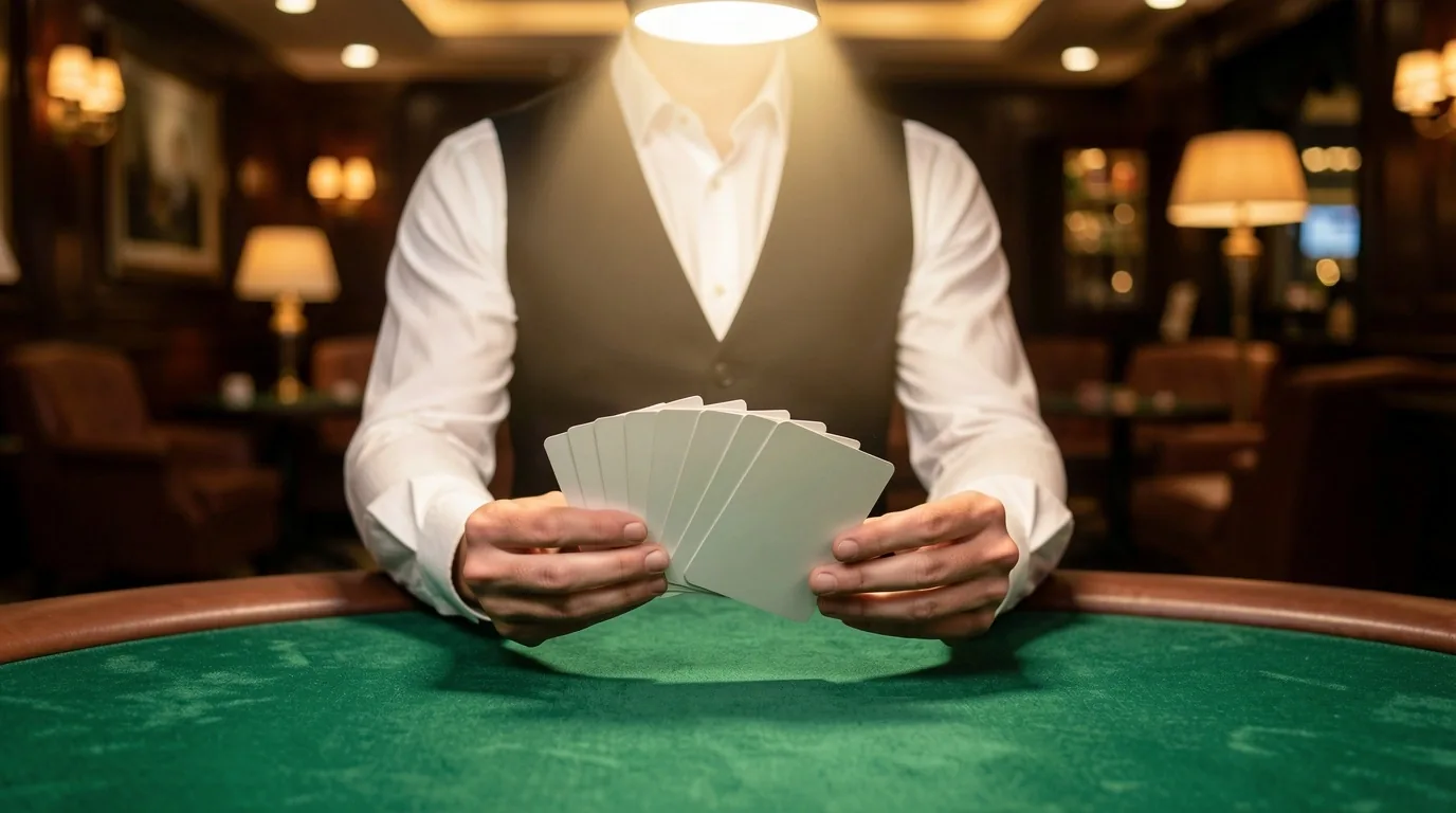 Pokertafel in de Merendal lounge met fiches en speelkaarten
