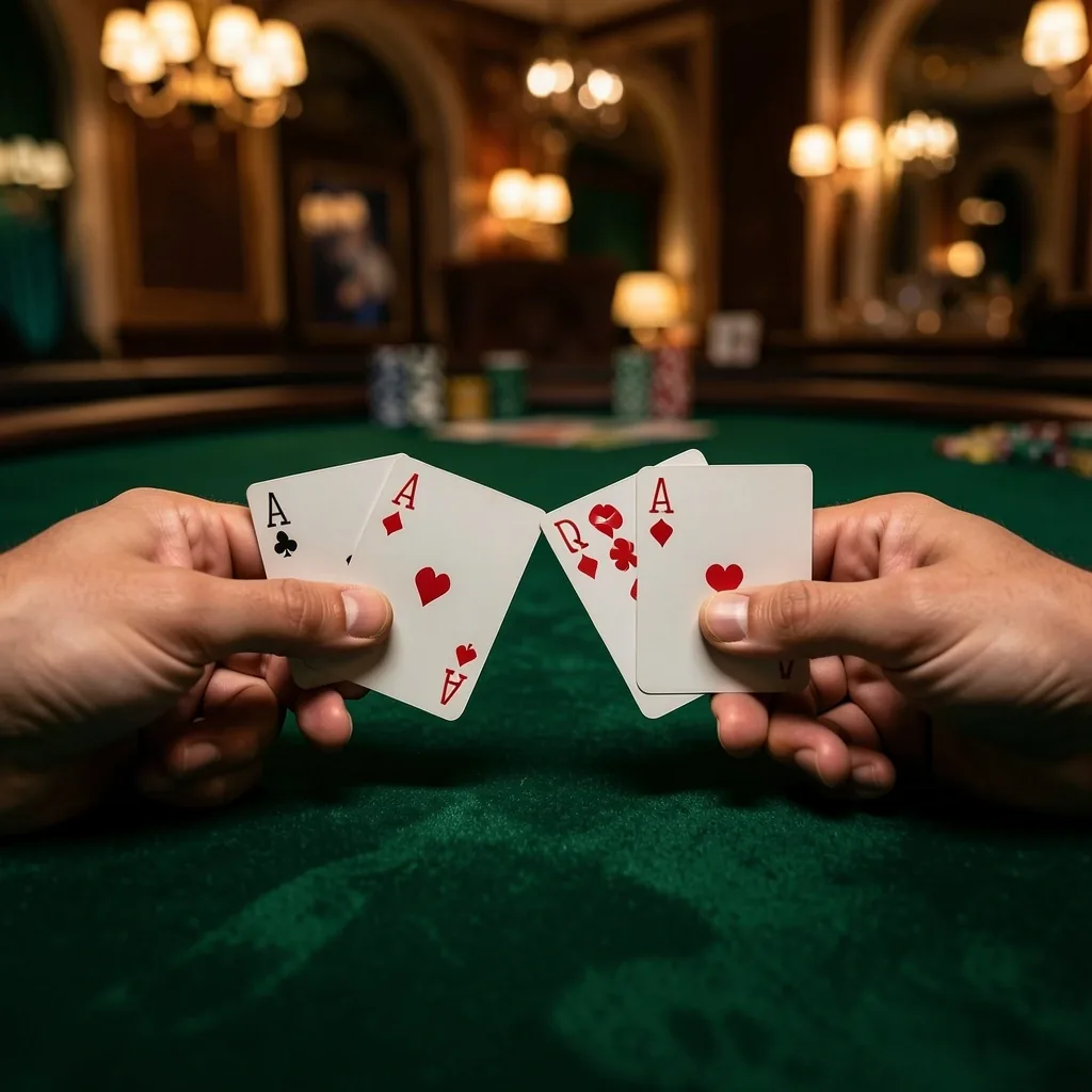 Vier gesloten kaarten in een hand voor Pot Limit Omaha