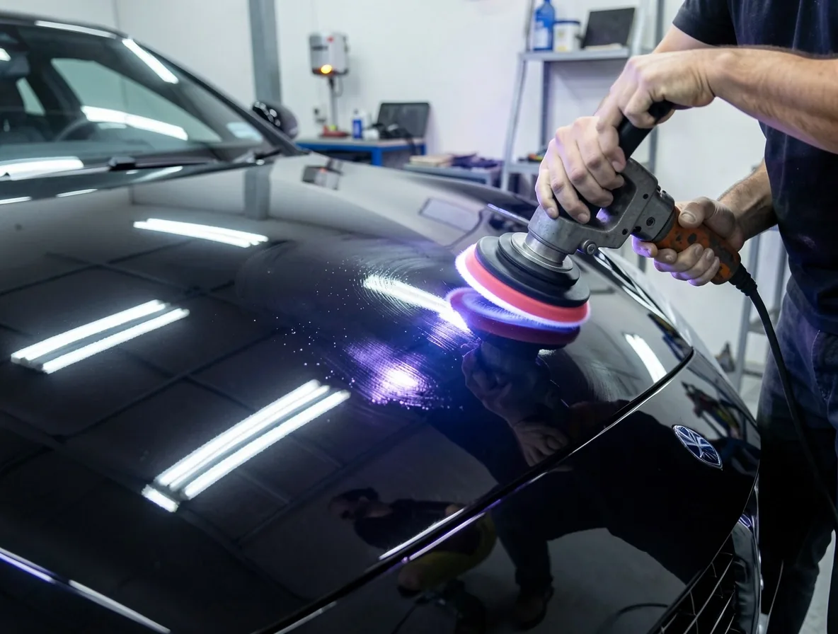 Professionele lakcorrectie en inspectielampen in de Merendal detailing studio